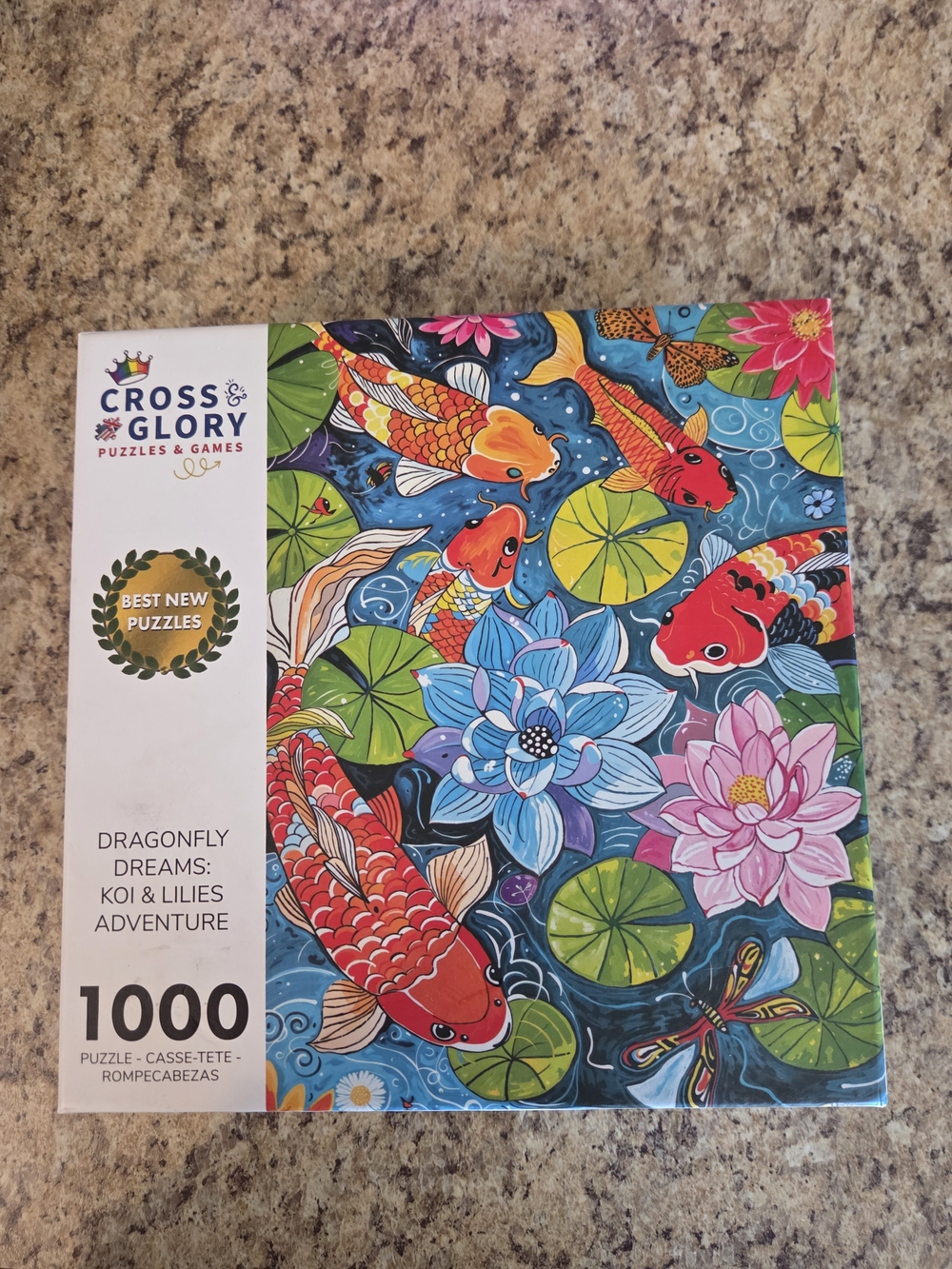 NIB Cross & Glory Dragonfly Dreams Koi & Lilies 1000 Piece Jigsaw Puzzle